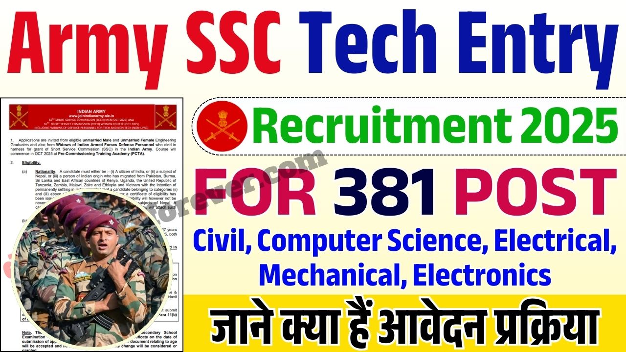 Army SSC Tech Entry Recruitment 2025