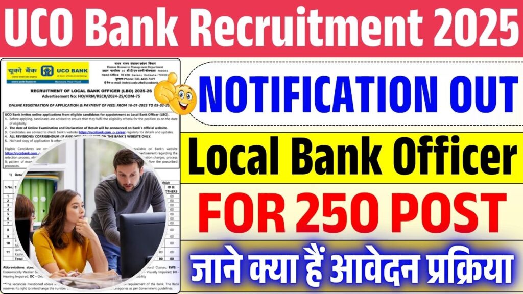 UCO Bank Local Bank Officer Online Form 2025