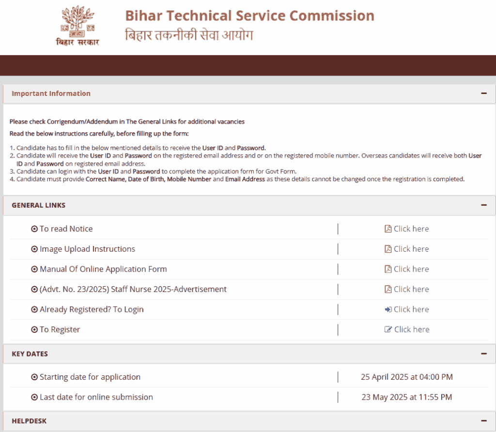 BTSC Staff Nursing Vacancy 2025
