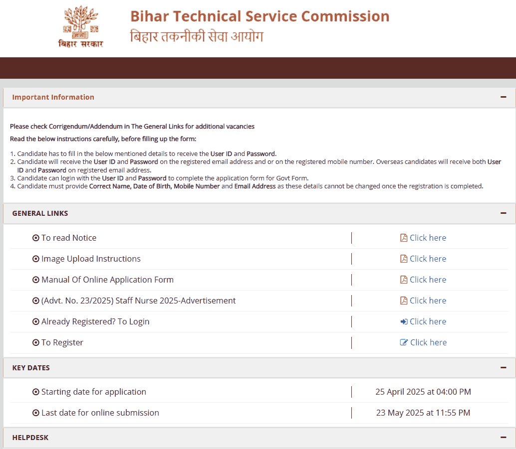 BTSC Nursing Tutor Recruitment 2025