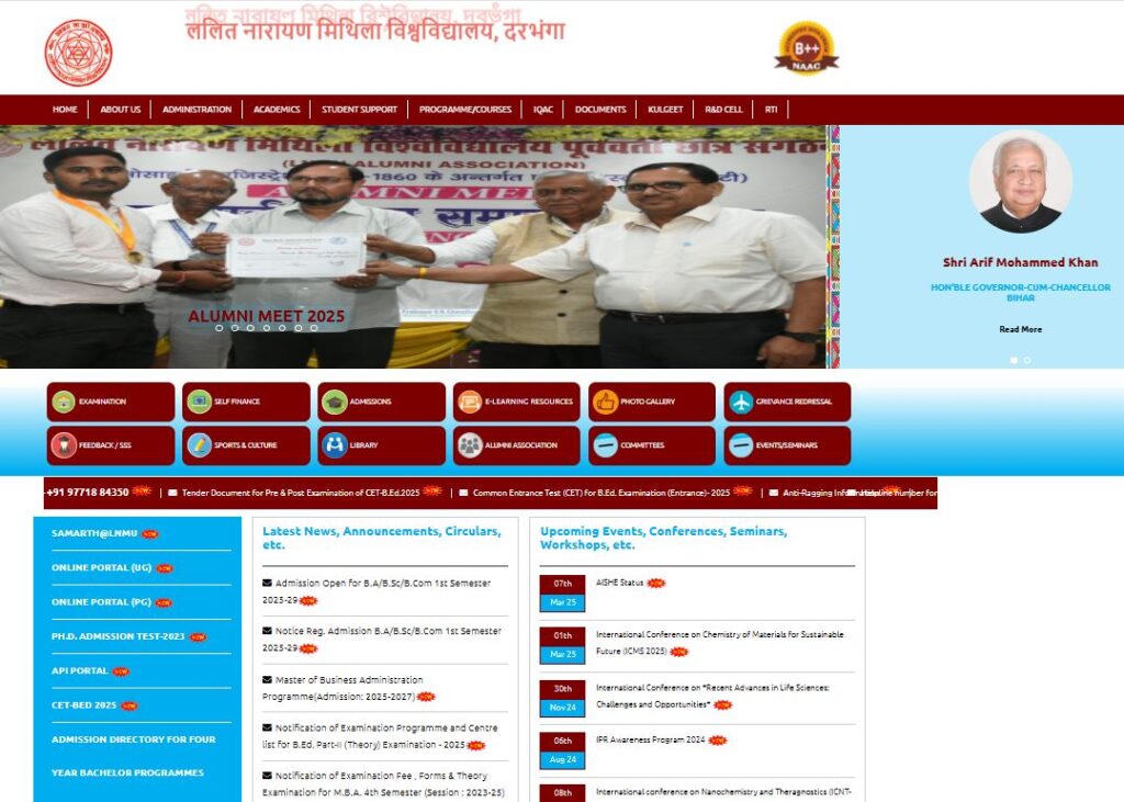 LNMU UG Admission Online Form