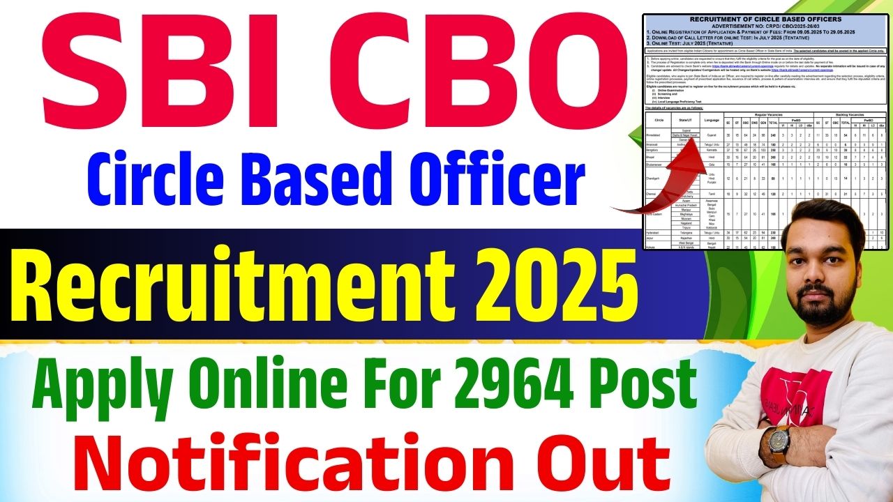 SBI Circle Based Officer (CBO) Recruitment 2025: Apply Online For 2,964 ...