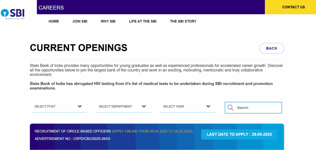 SBI Circle Based Officer (CBO) Recruitment 2025