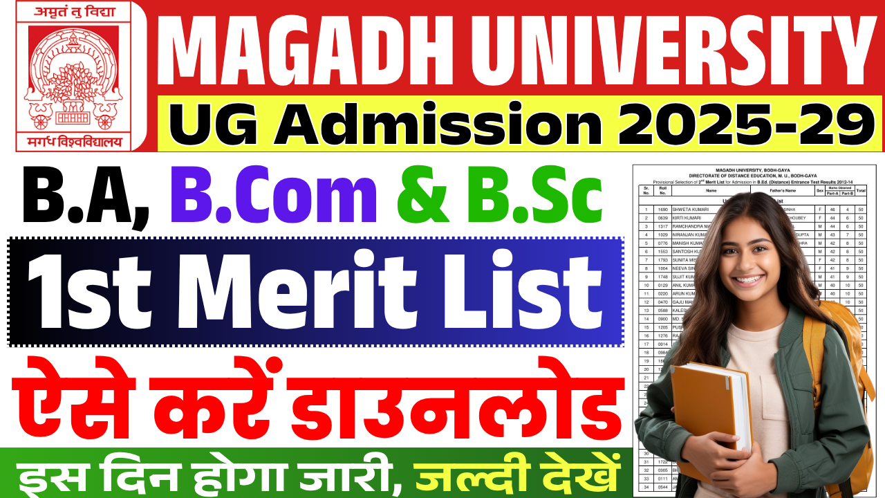Magadh University UG 1st Merit List 2025-29