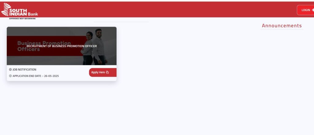 South Indian Bank Junior Officer Vacancy 2025