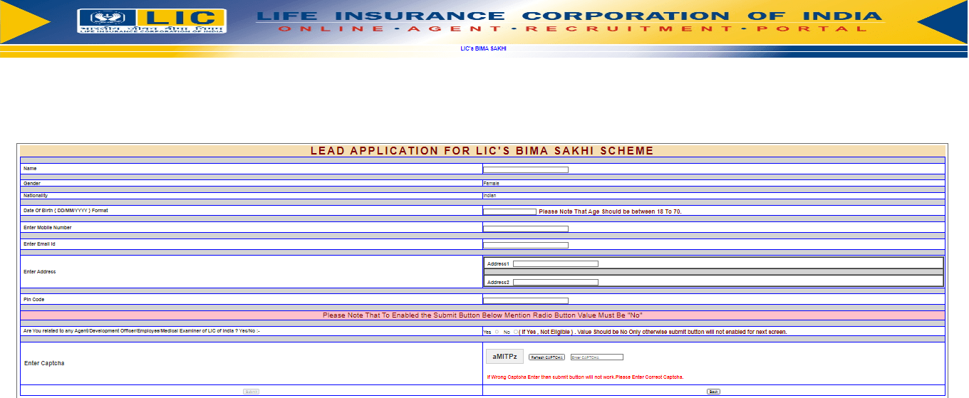 Bima Sakhi Yojana Apply Online 2025