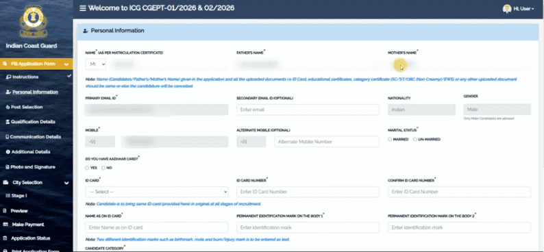 Coast Guard Navik GD DB Recruitment 2025