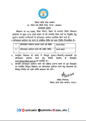 Bihar Special Teacher Vacancy 2025
