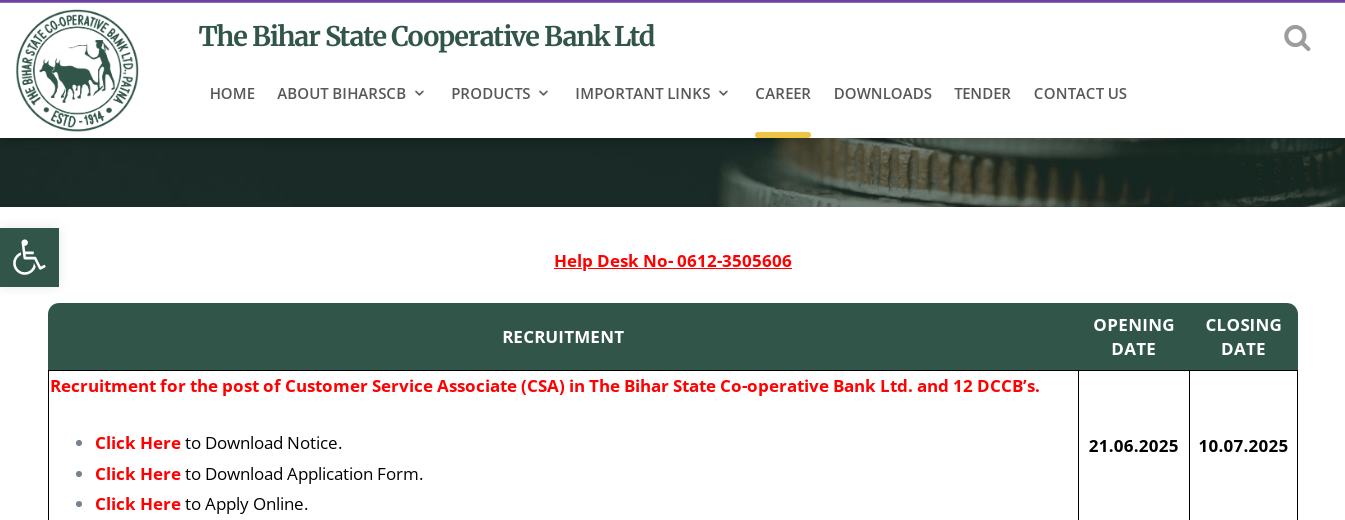 Bihar Cooperative Bank Clerk Recruitment 2025