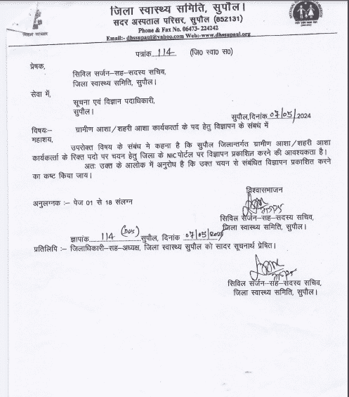 Bihar ASHA Worker Recruitment 2025