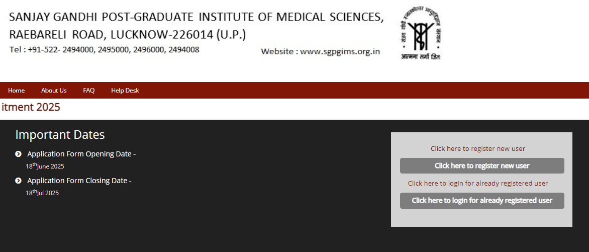 SGPGI Nursing Officer Recruitment 2025