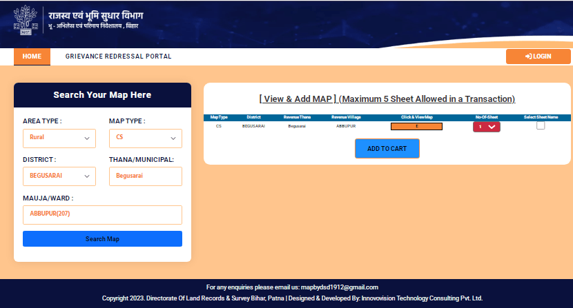 Bihar Bhumi Naksha Online Order 2025
