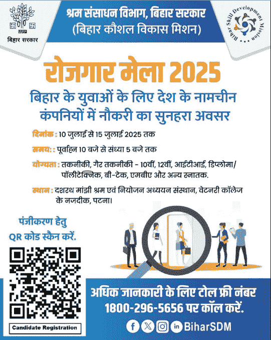 Bihar Rojgar Mela 2025 Apply Online