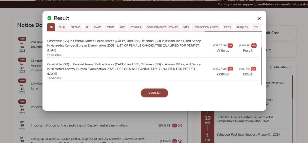 SSC GD Score Card Download Online