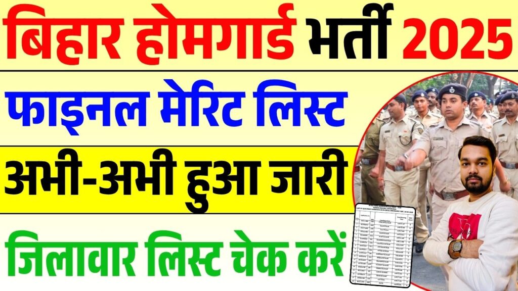 Bihar Home Guard Final Merit List 2025
