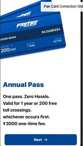 FASTag Annual Pass Online Apply 2025