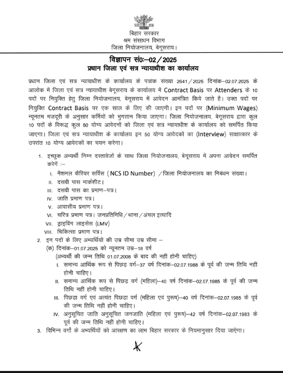 Bihar District Civil Court Vacancy 2025