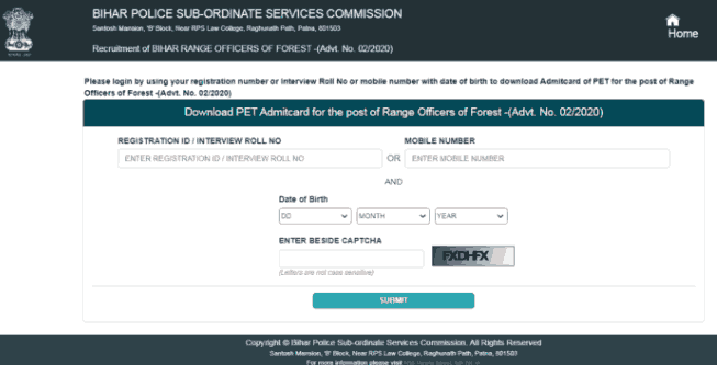 Bihar Police Forest Range Officer Admit Card 2025