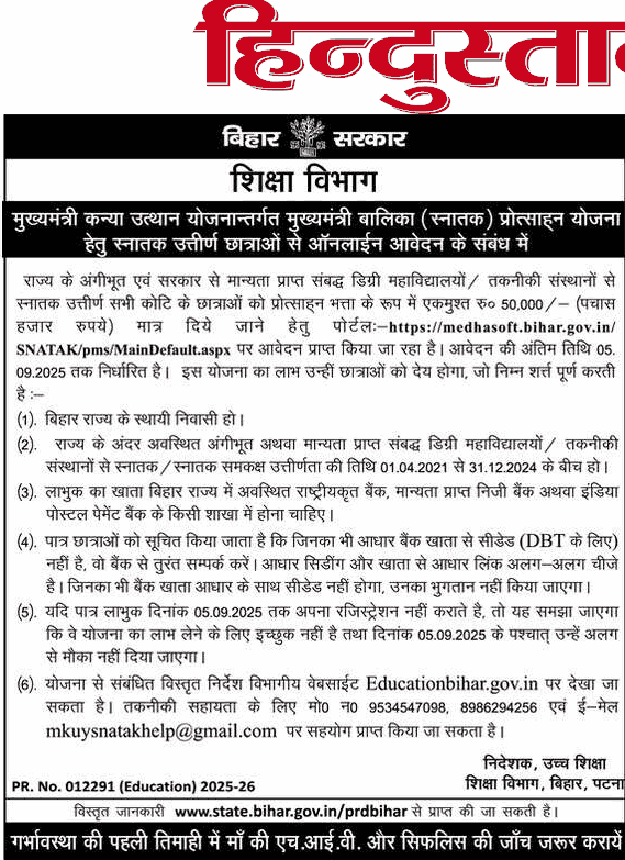 Bihar Graduation Scholarship 2025