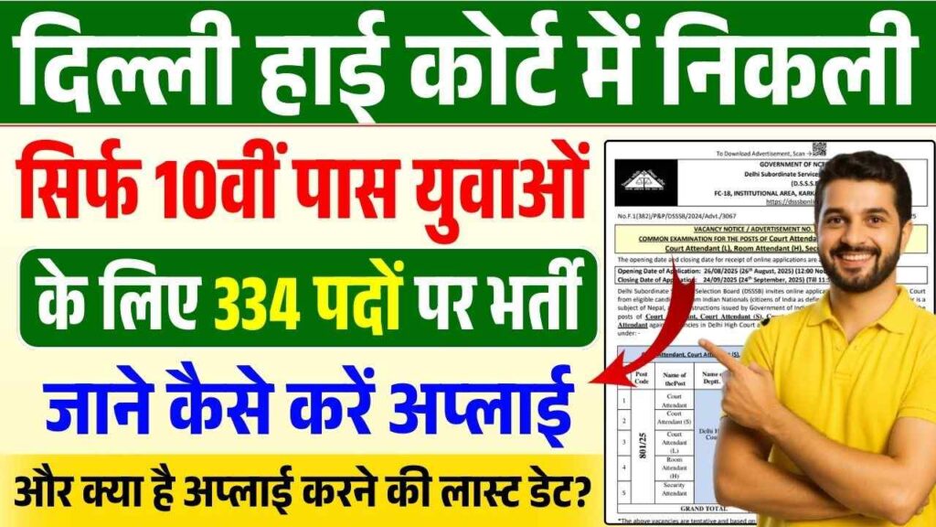DSSSB Court Attendant Recruitment 2025