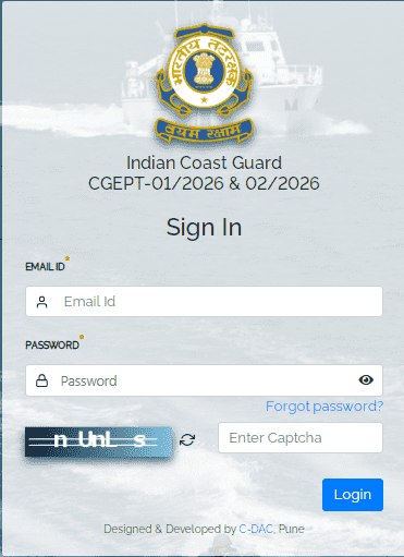 Indian Coast Guard Navik Exam City Slip 2025