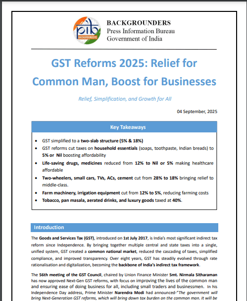 GST New Rate List In India 2025