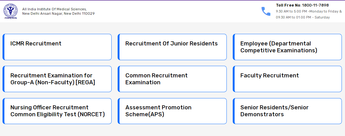 AIIMS NORCET 9 City Intimation Slip 2025