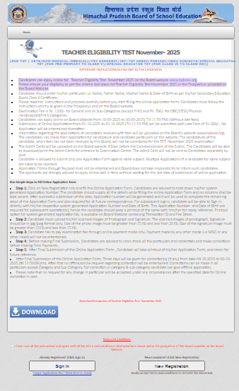 HP TET November 2025