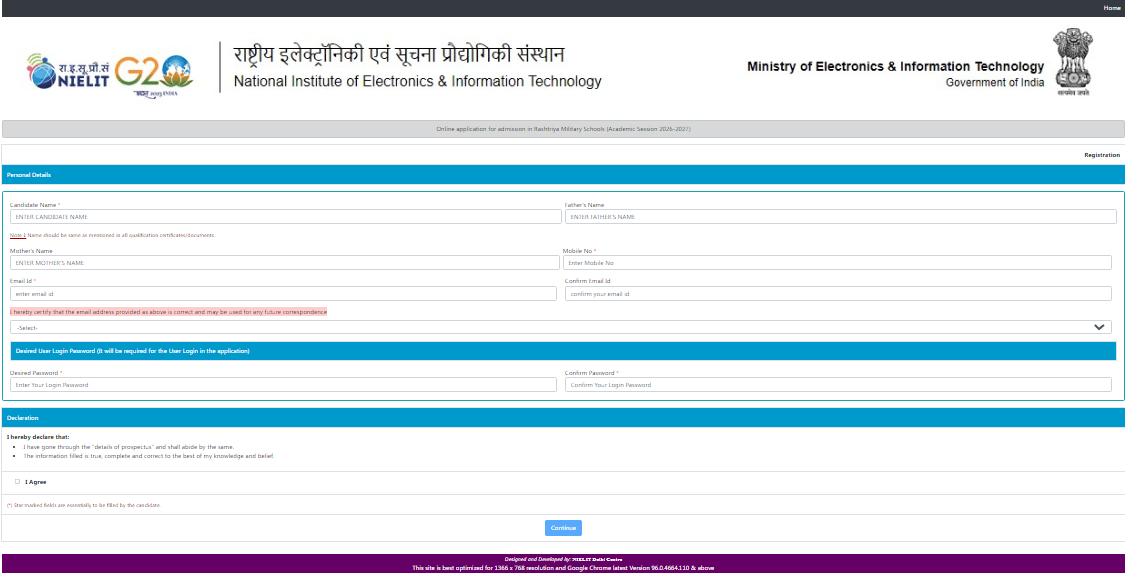 Rashtriya Militry School Class 6th Admission 2025