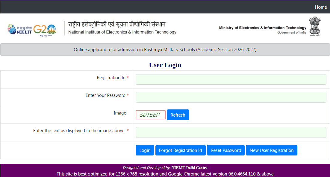 Rashtriya Militry School Class 6th Admission 2025
