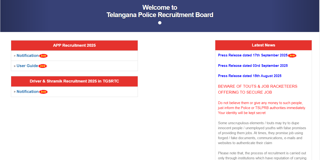 TSRTC Driver And Shramik Notification 2025