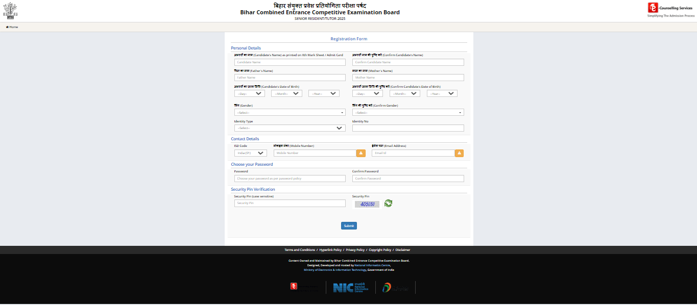 BCECE Bihar Senior Resident Tutor Recruitment 2025