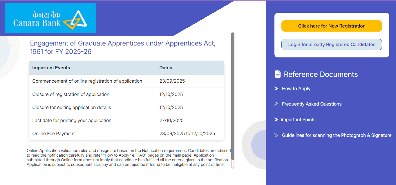 Canara Bank Apprentice Recruitment 2025