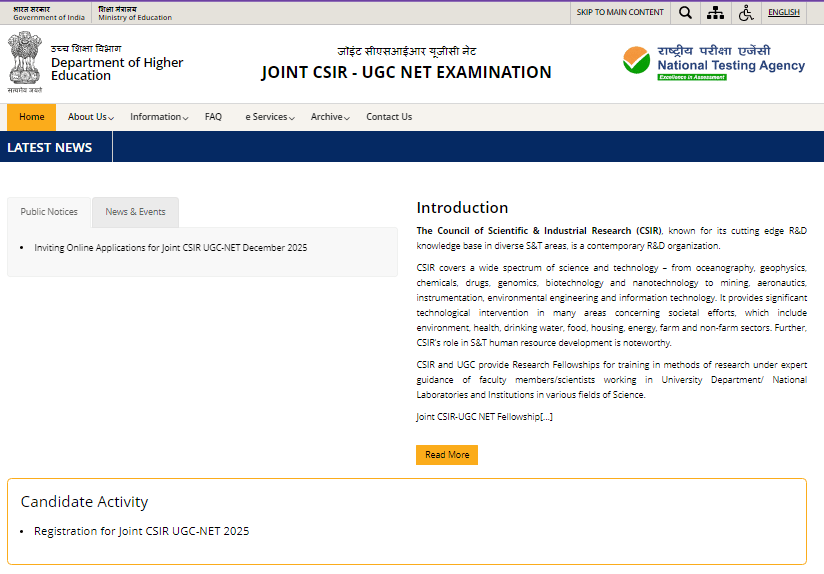 CSIR UGC NET December 2025