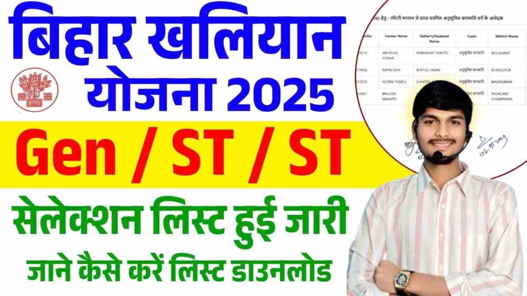 Bihar Khaliyan Yojana Selection List 2025