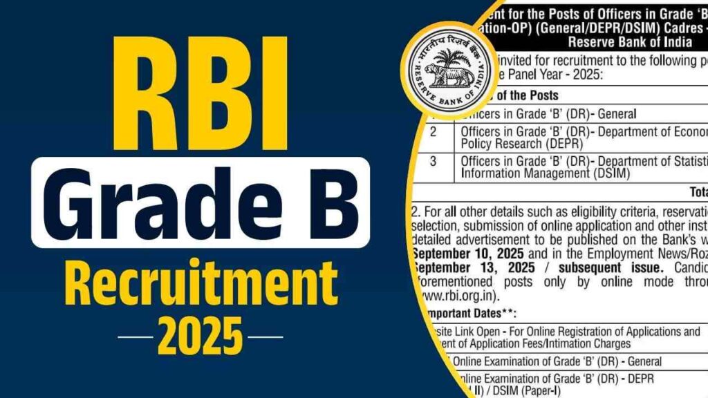 Reserve Bank of India (RBI) Grade B Recruitment 2025