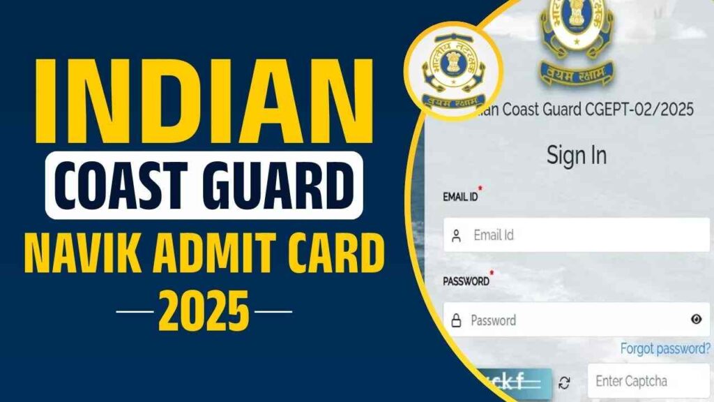 Indian Coast Guard Navik Admit Card 2025