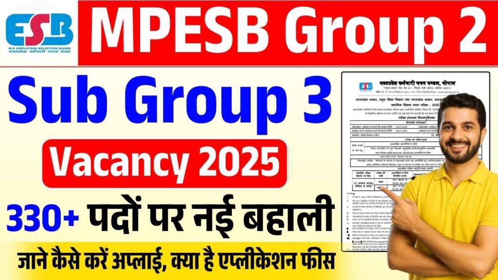 MPESB Group 2 Sub Group 3 Vacancy 2025