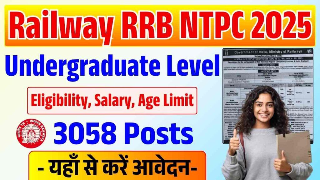 Railway RRB NTPC Undergraduate Level (CEN 07/2025) Recruitment 2025