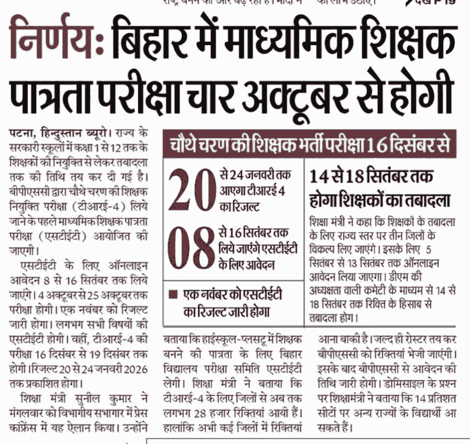 Bihar STET 2025