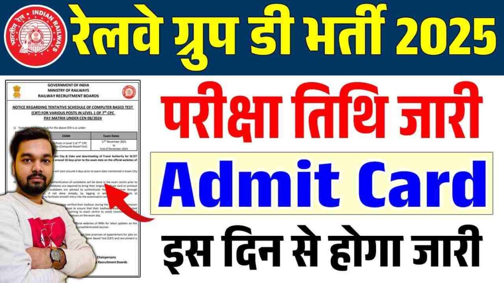 RRB Group D Exam Date 2025