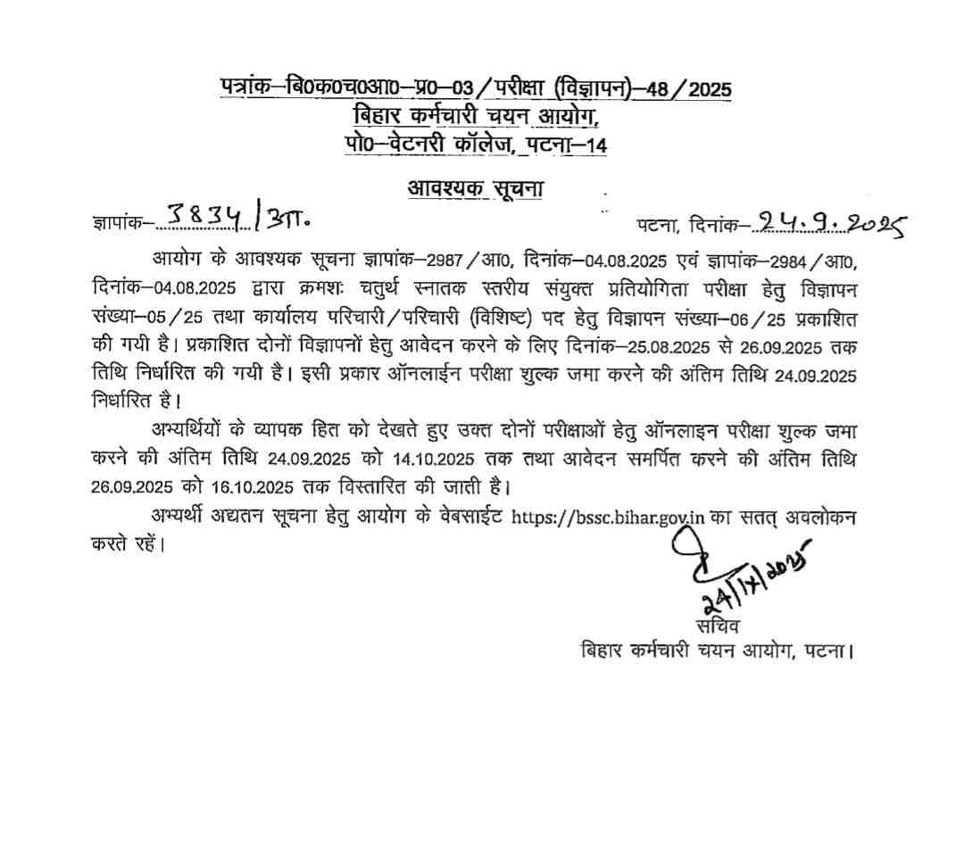 BSSC CGL 4 Vacancy 2025