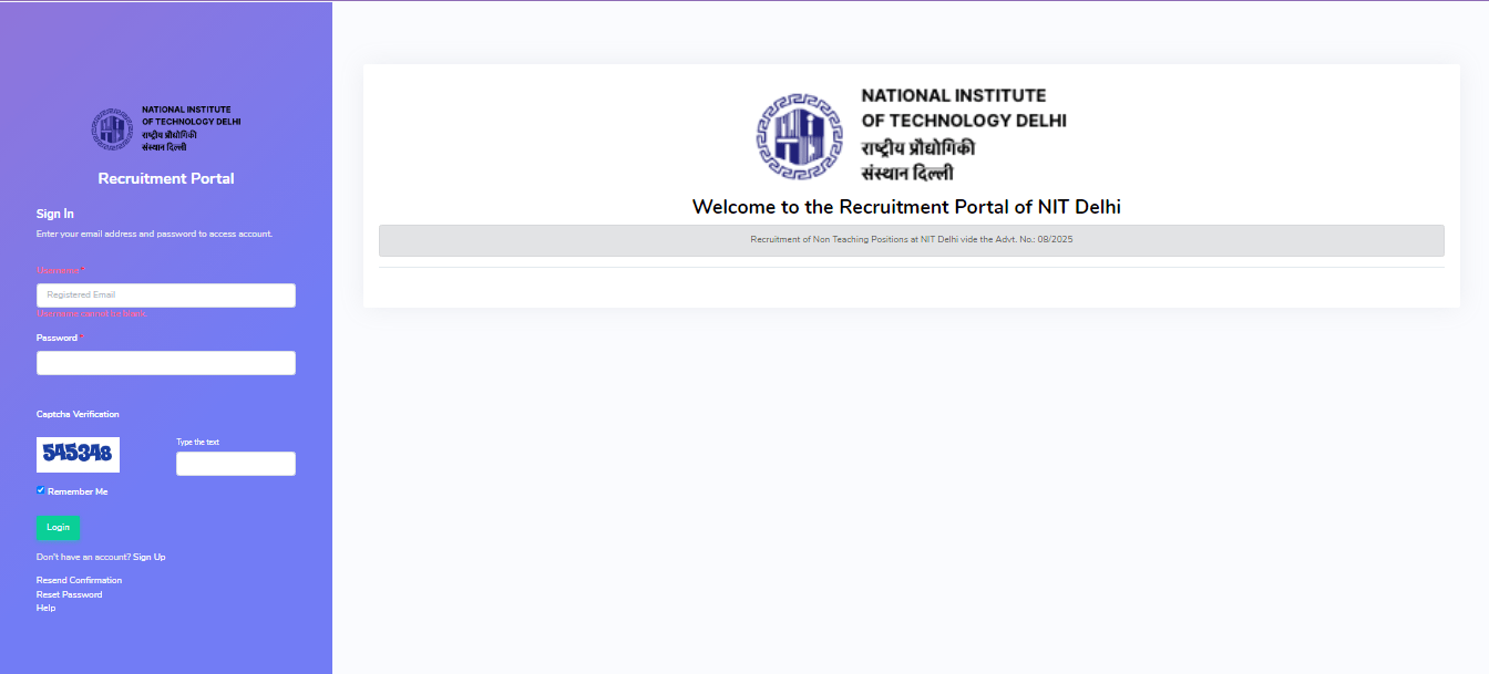 NIT Delhi Non Teaching Recruitment 2025