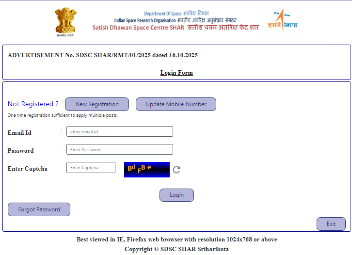 ISRO SDSC Vacancy 2025