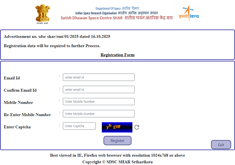 ISRO SDSC Vacancy 2025