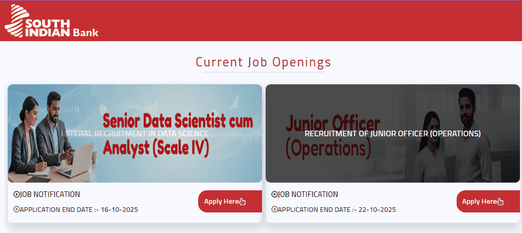 South Indian Bank Vacancy 2025