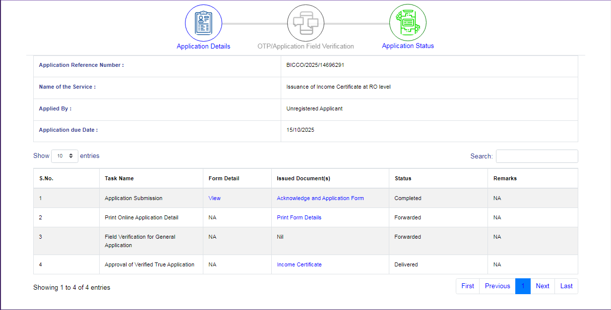 RTPS Application Status 2025
