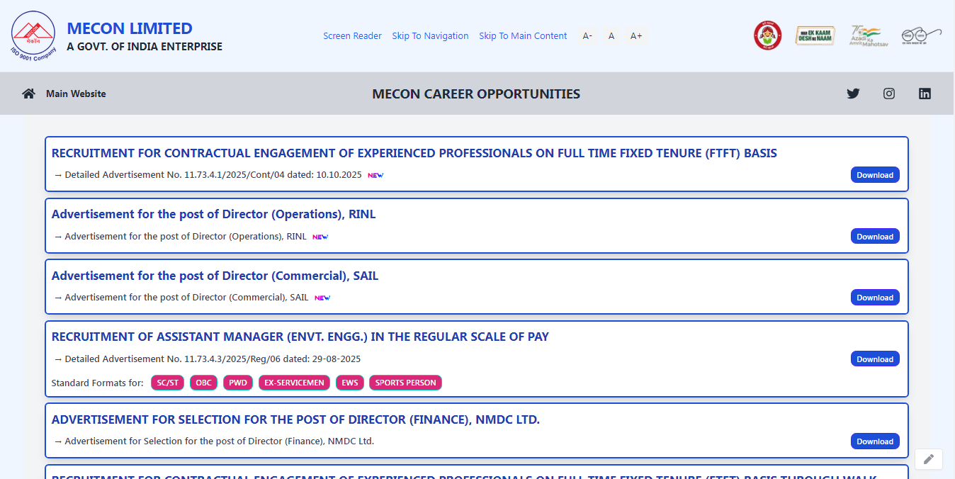 MECON Vacancy 2025