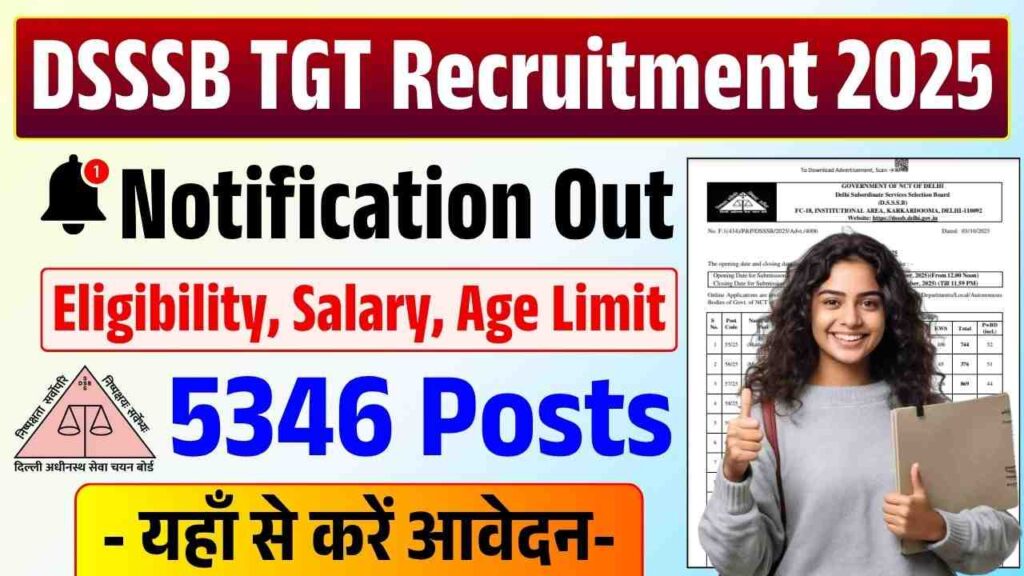 DSSSB TGT Recruitment 2025