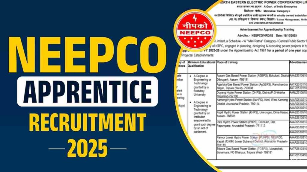 NEEPCO Apprentice Recruitment 2025